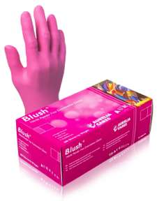 Aurelia Blush Textured Nitrile PF LF Exam Gloves Pink -200- M 78887