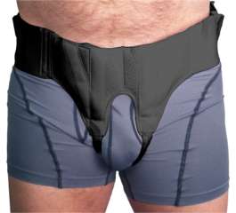 AT Surgical Double Inguinal Hernia Binder Belt With Removable Compression Pads BLACK 72-B-S