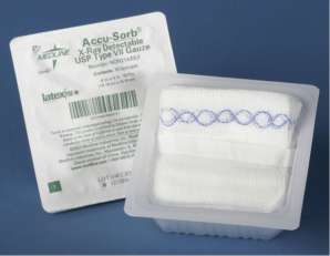 Accu-Sorb X-Ray Detectable Gauze Sponges 4-inx4-in Sterile 16-Ply -10 NON21430LF