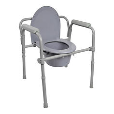 COMMODE, FOLDING STEEL FRAME 350LBS